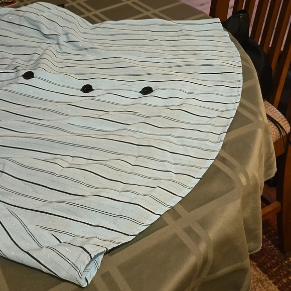 Gloria Lance Blouse Mint Green Black Stripes Size 3X Short Sleeve Built in Tank - Picture 13 of 13